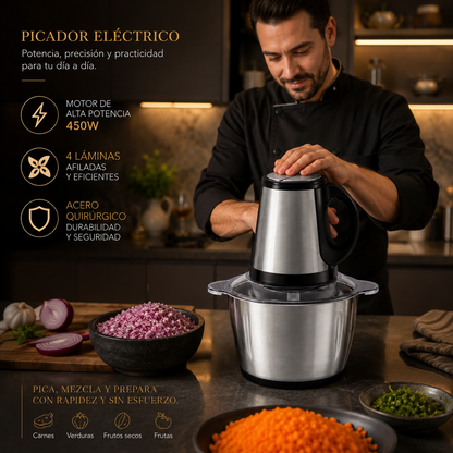 PROCESADOR ELÉCTRICO ACERO INOXIDABLE - PROMOCIÓN