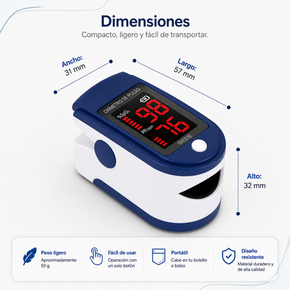 GLUCOMAX PRO™ - Oxímetro de Saturación de Alta Precisión Tecnología 2 en 1