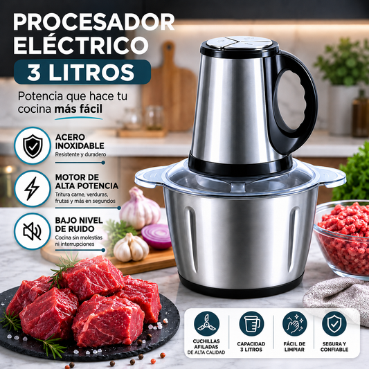 PROCESADOR ELÉCTRICO ACERO INOXIDABLE - PROMOCIÓN
